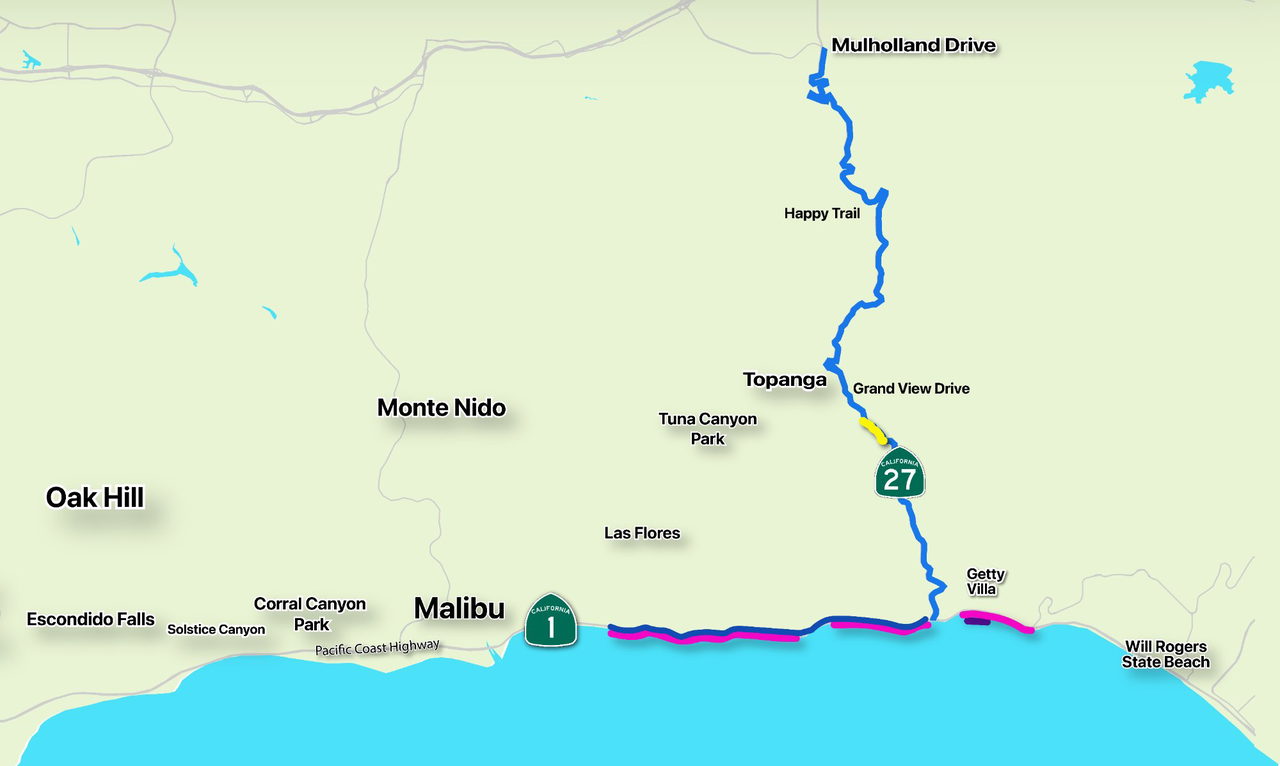 Weekly lane closures on Pacific Coast Highway and Topanga Canyon Boulevard for Palisades Fire recovery work