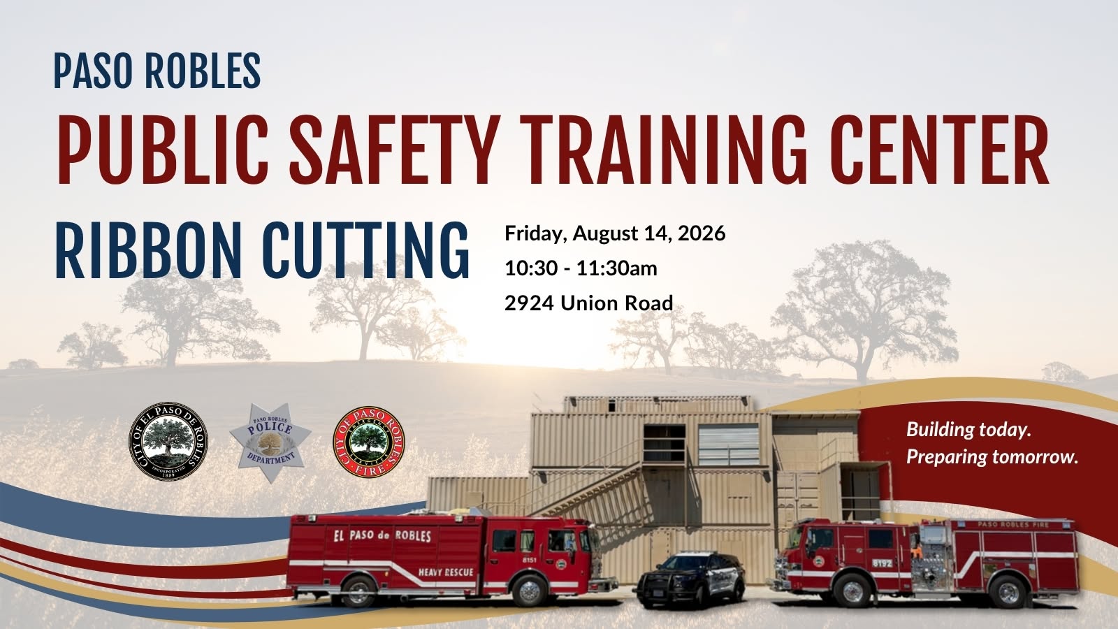 Paso Robles to celebrate opening of new Public Safety Training Center