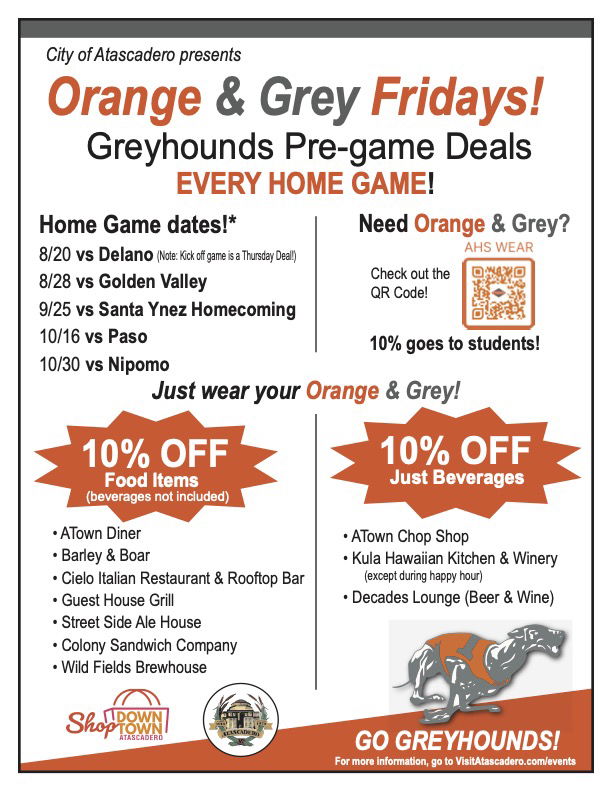 Atascadero launches Orange & Grey Fridays for home football games