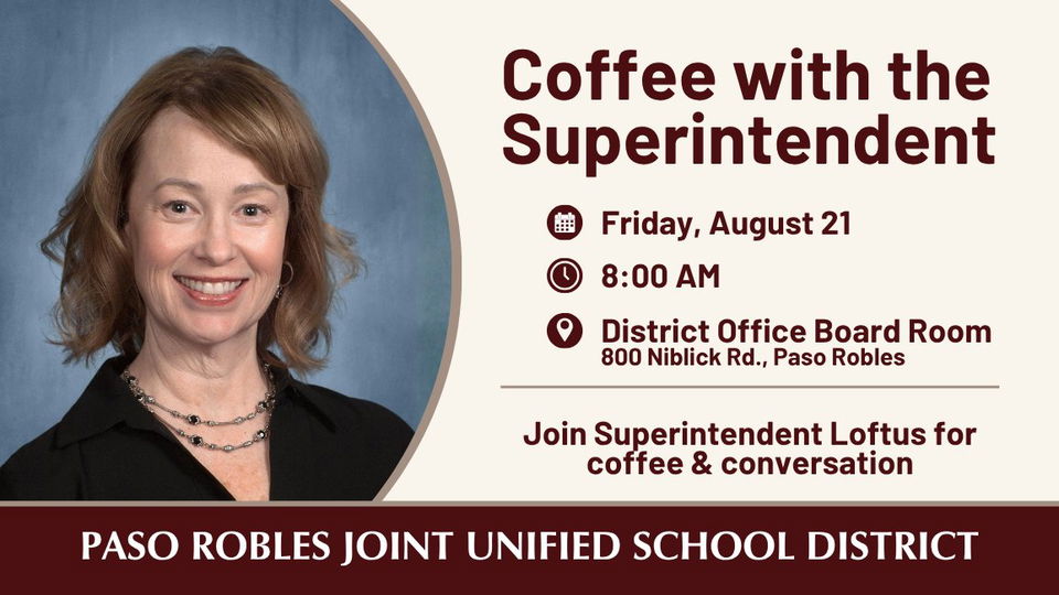 PRJUSD to host first Coffee with the Superintendent of school year