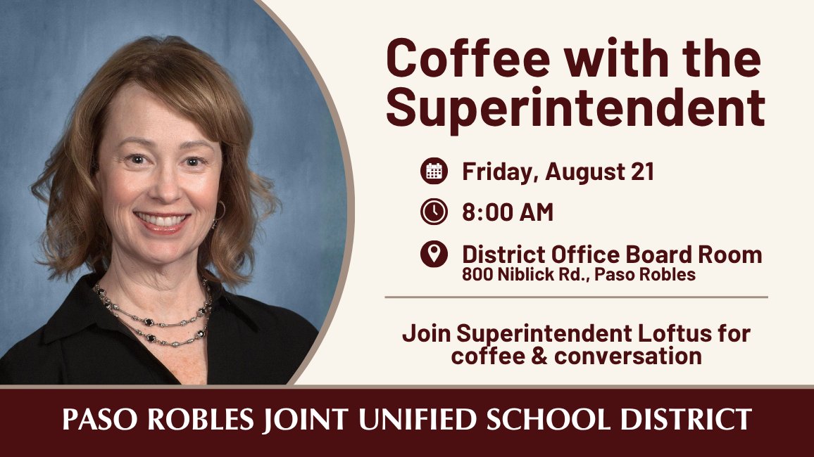 PRJUSD to host first Coffee with the Superintendent of school year