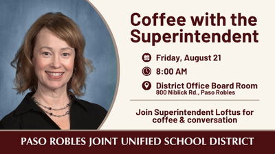 PRJUSD to host first Coffee with the Superintendent of school year