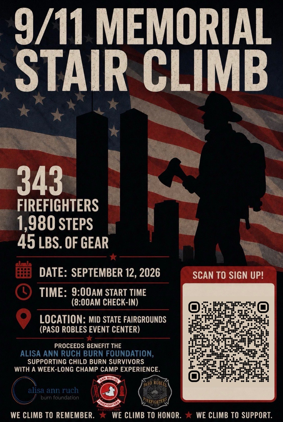 Paso Robles Professional Firefighters Seek Sponsors for 9/11 Memorial Stair Climb