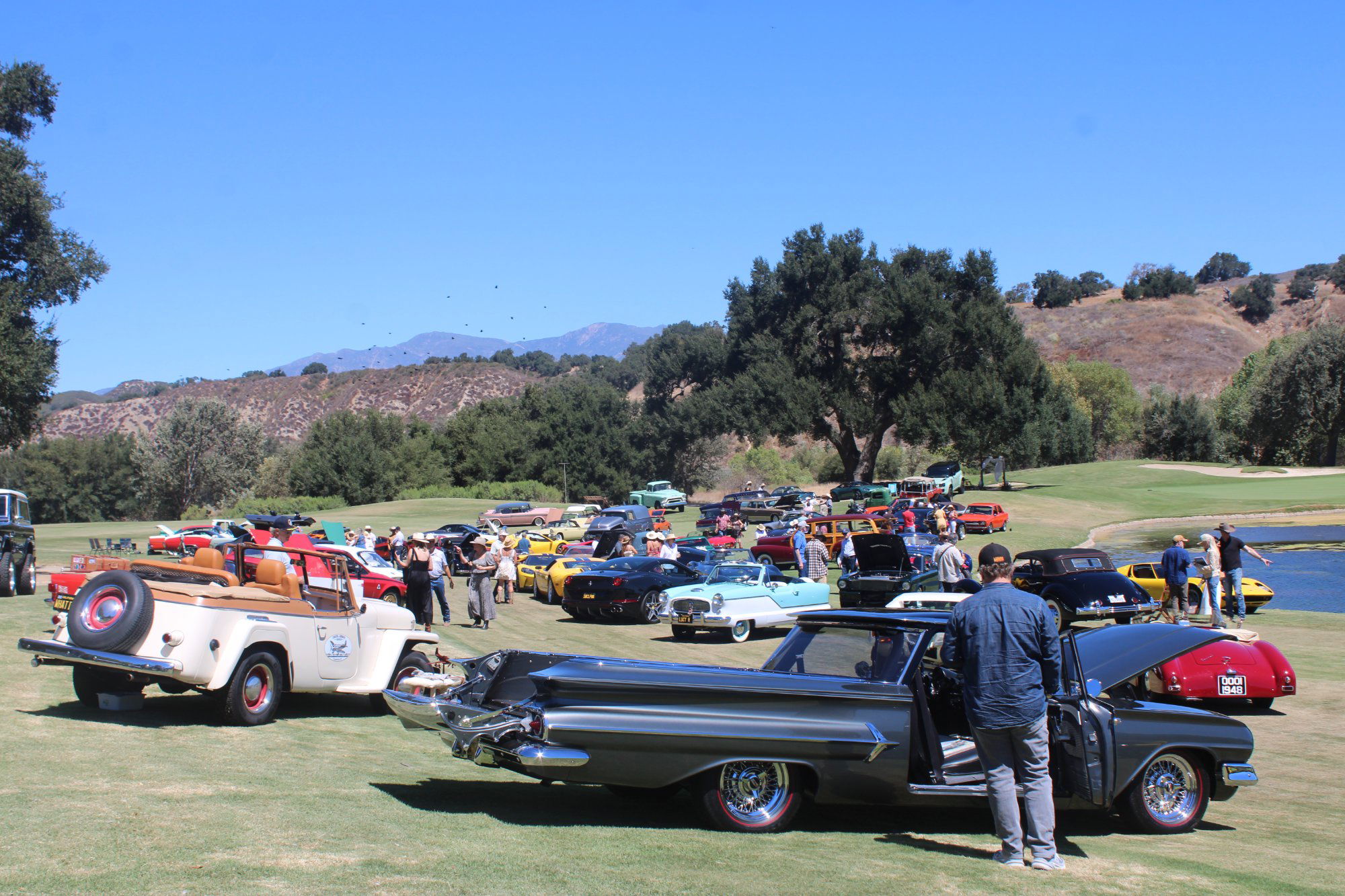 All sorts of vehicles are laid out on a fairway at Rancho San Marcos Golf Course for the Cars and Cowboys event on Sept. 5. Photo by Mike Chaldu/SYVS