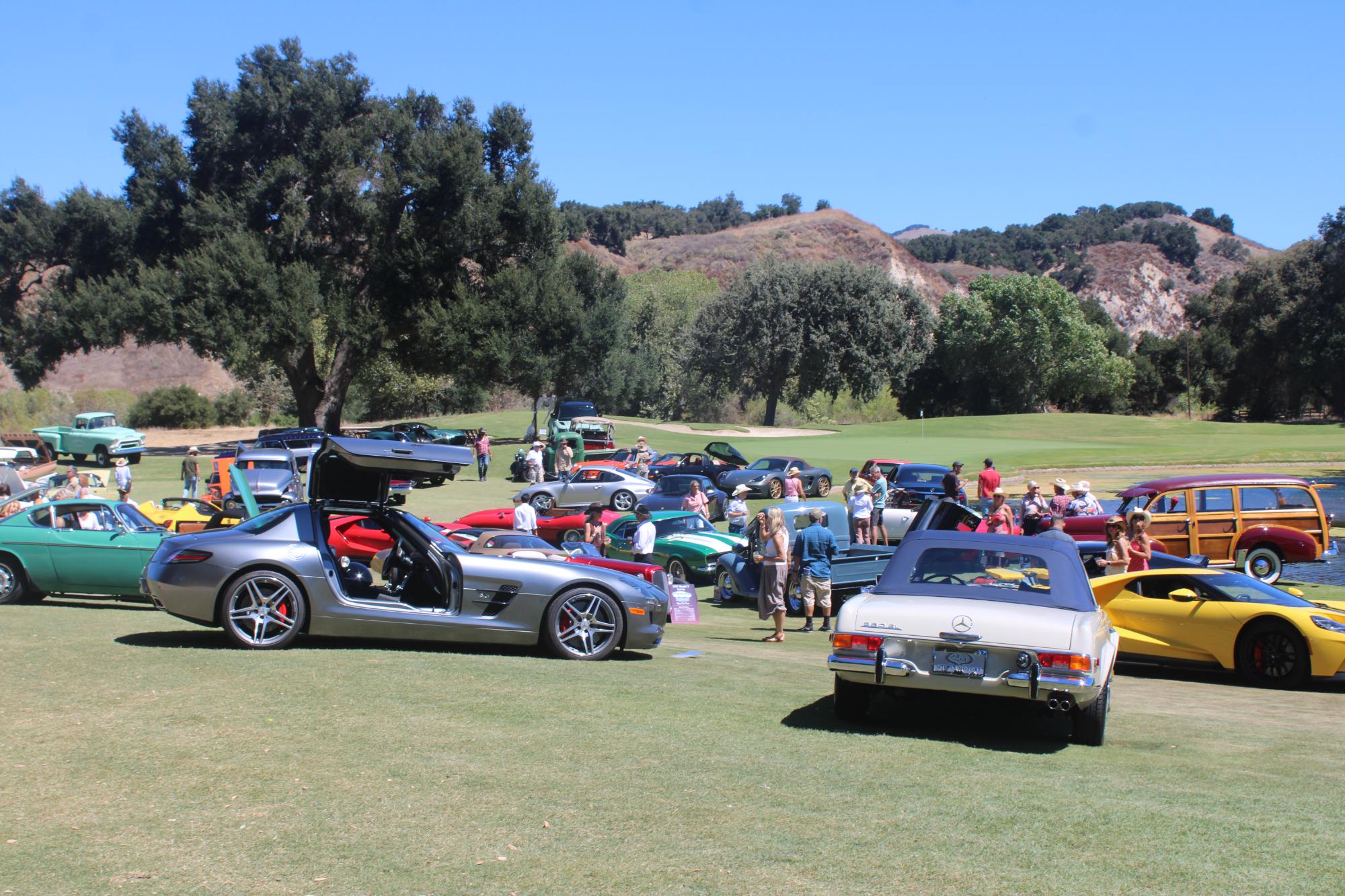 All sorts of vehicles are laid out on a fairway at Rancho San Marcos Golf Course for the Cars and Cowboys event on Sept. 5. Photo by Mike Chaldu/SYVS
