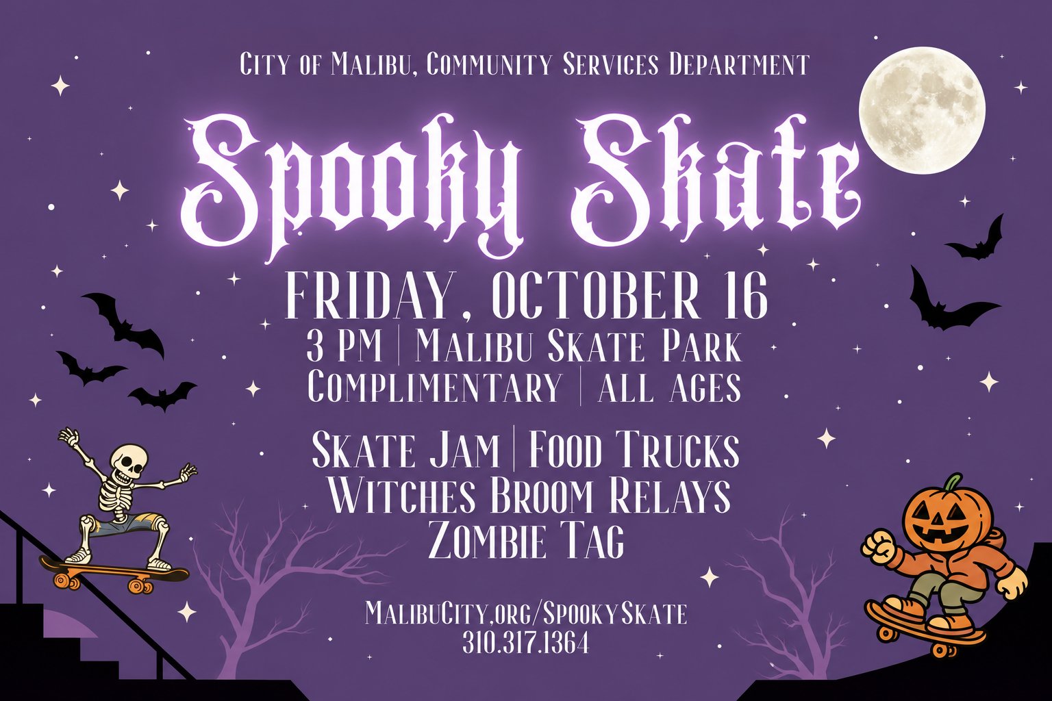 Malibu plans Spooky Skate and Halloween Bu Bash Carnival