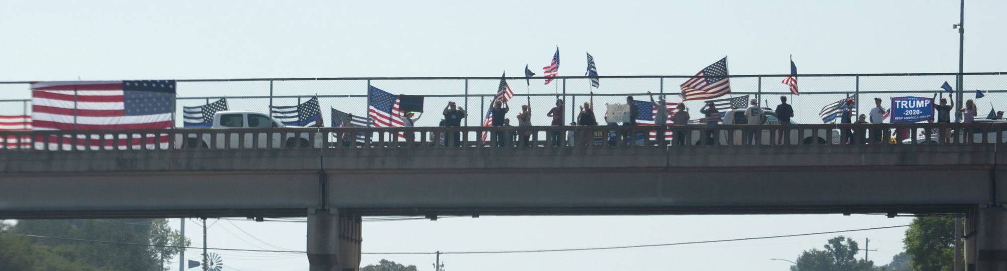 Central Coast Overpasses Along Highway 101 Filled with 'Back the Blue'
