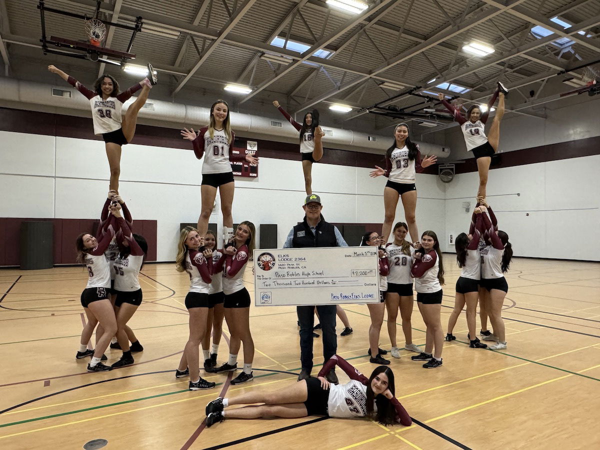 Paso Robles Elks Lodge #2364 supports PRHS stunt team with donation