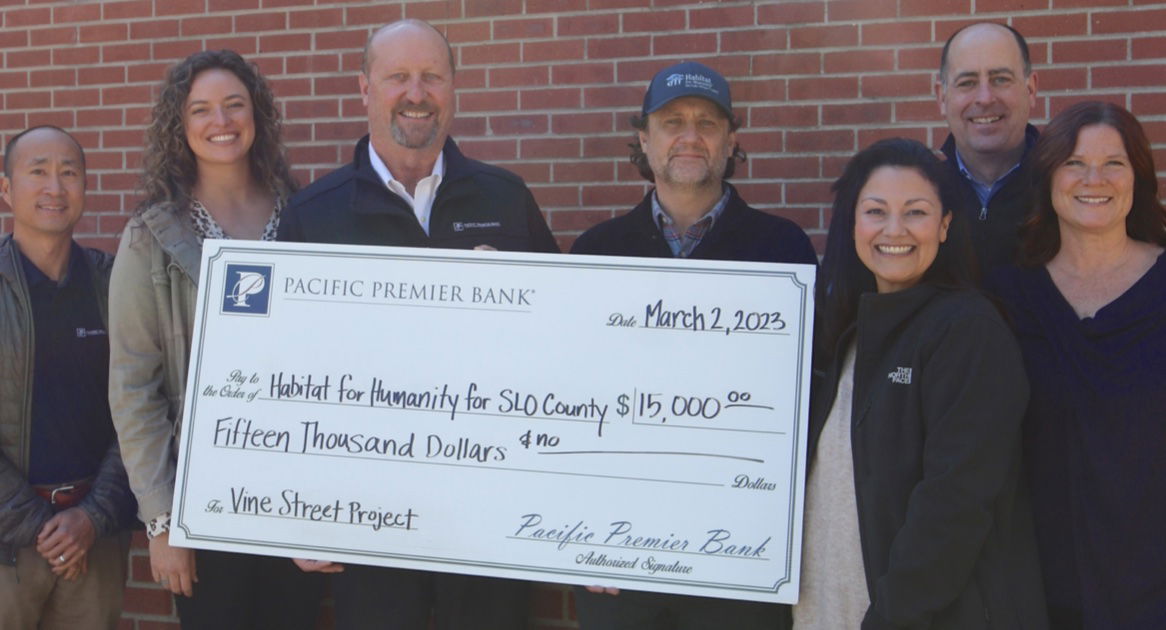 Pacific Premier Bank Donates $15,000 to Habitat for Humanity