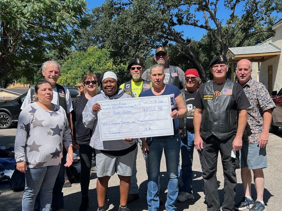 American Legion Riders Chapter 50 presents donation to Paso Cares