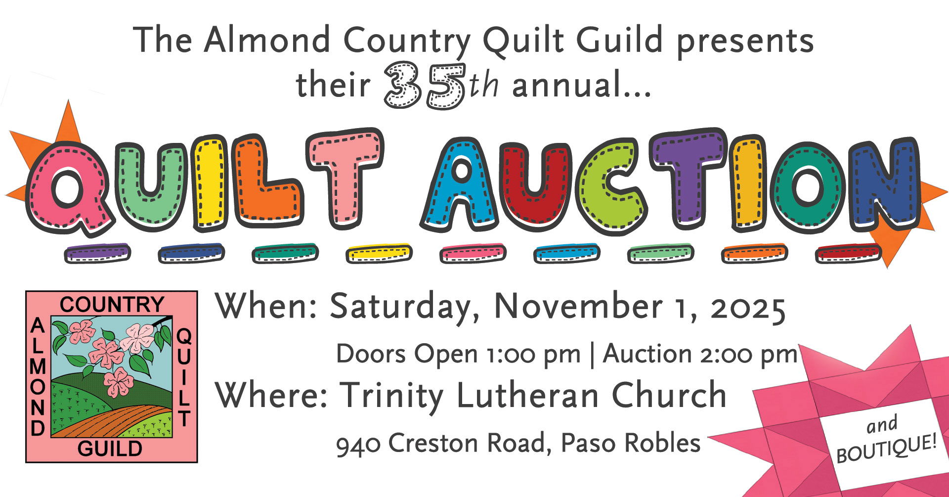 Almond Country Quilt Guild hosts annual Auction and Boutique benefitting local nonprofits