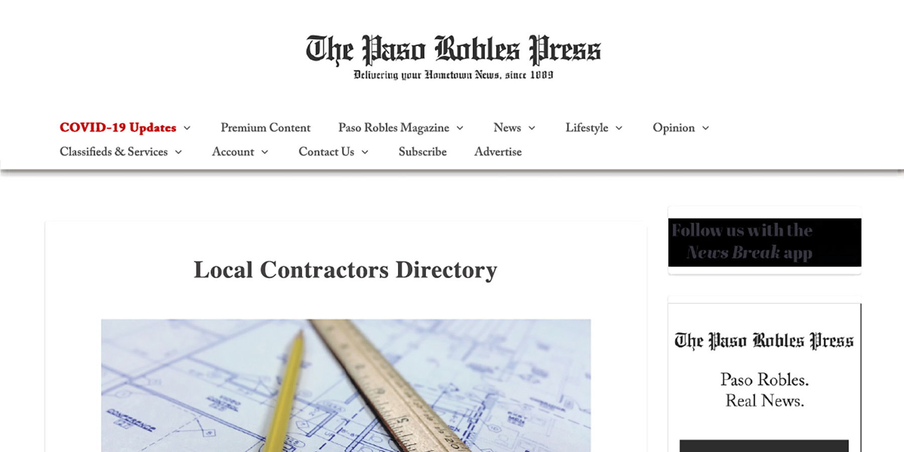Paso Robles Press Contractors Directory Adds Digital