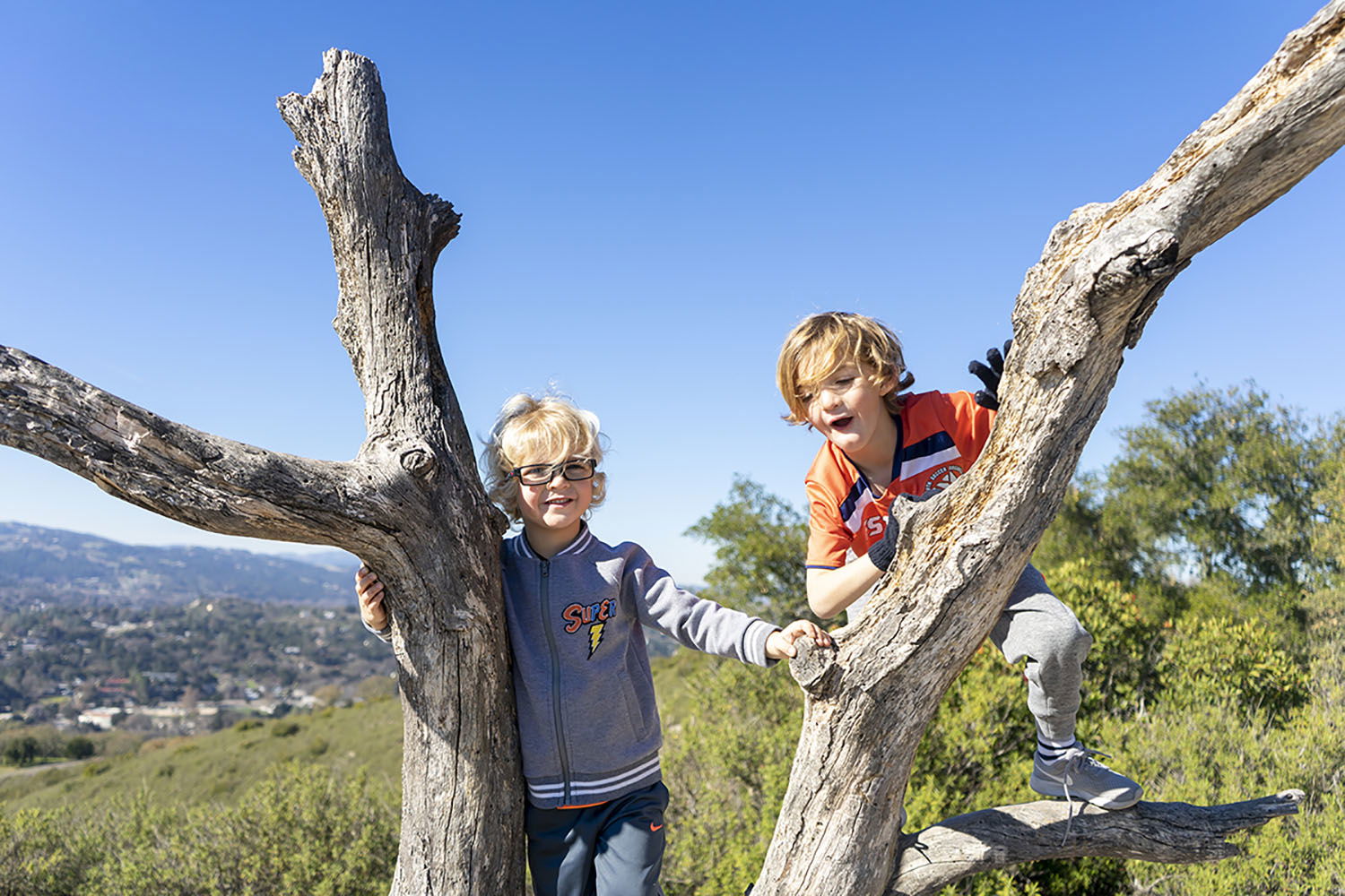 Boys hiking