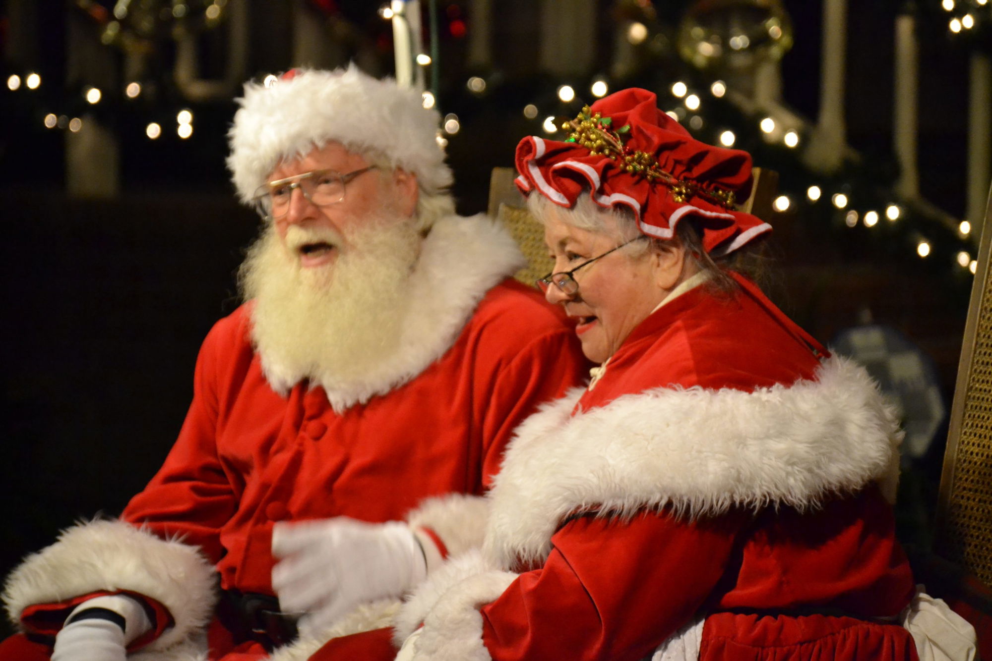 Santa and Mrs. Claus in City Park Holiday House Dec. 6-24