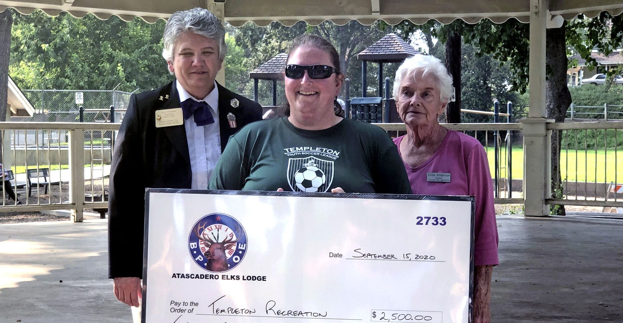 Atascadero Elks Lodge Donates Gratitude Grant to Templeton Recreation Department