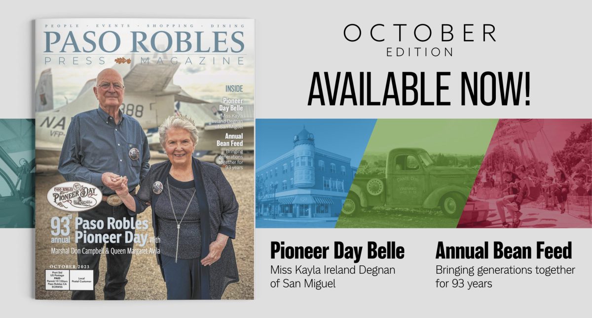 October Issue of Paso Robles Press Magazine in Your Mailbox this Thursday