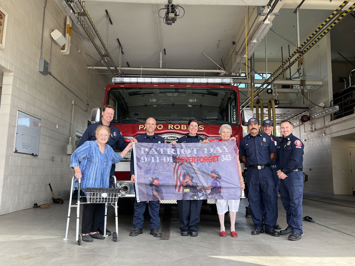 El Paso de Robles Chapter, NSDAR Presents Local Fire Departments with 9/11 Flags