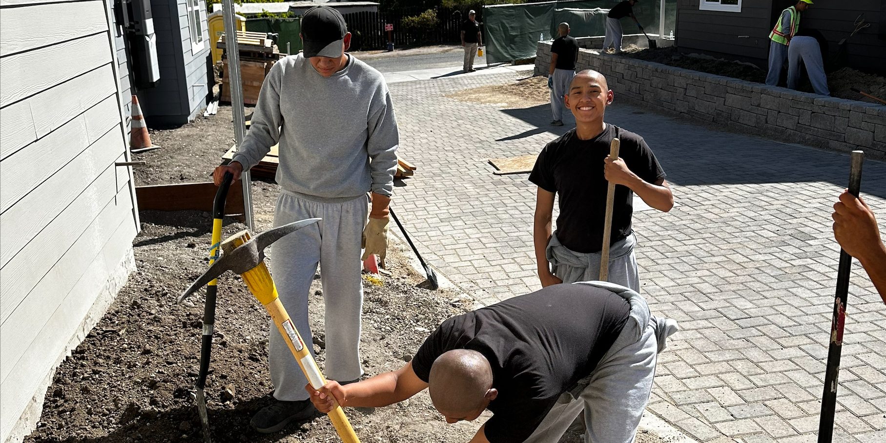 Grizzly Youth Academy volunteers for Habitat for Humanity SLO County Vine Street Homes Project