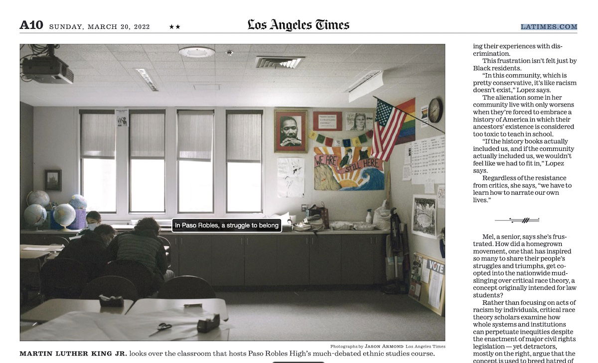 Los Angeles Times Article Focus's on Paso Robles Lack of 'Color'