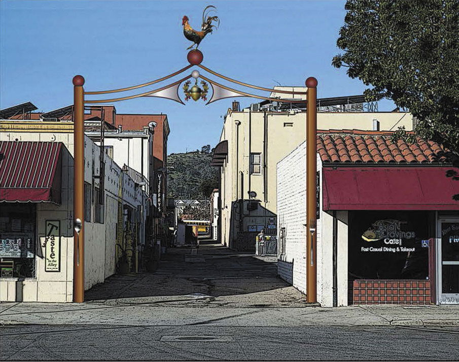 Arch Coming to Norma’s Alley Entrance