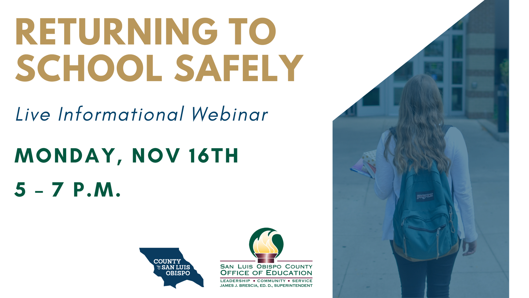 Returning to Schools Safely in SLO County: Live Informational Webinar on Nov. 16