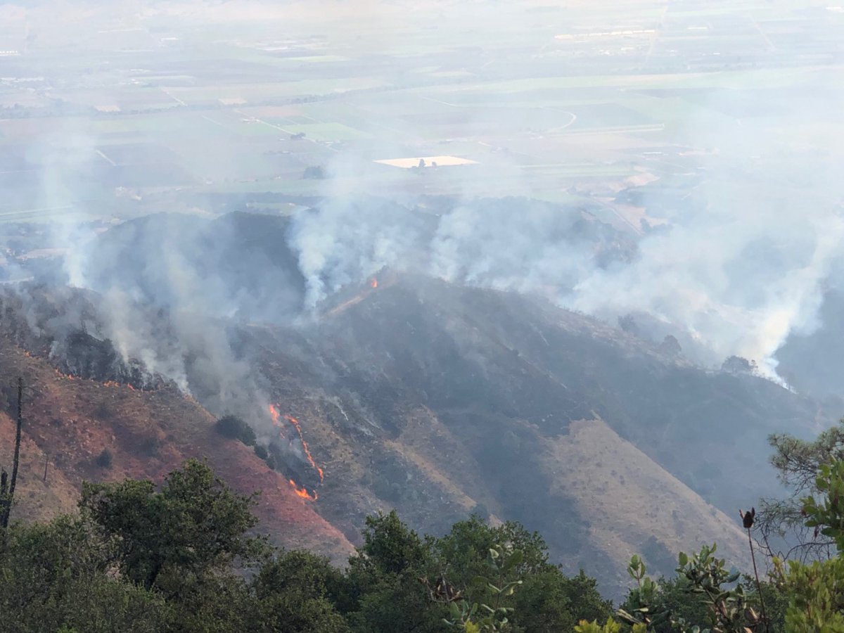 Smoke from River Fire Near Salinas Drifting into SLO County