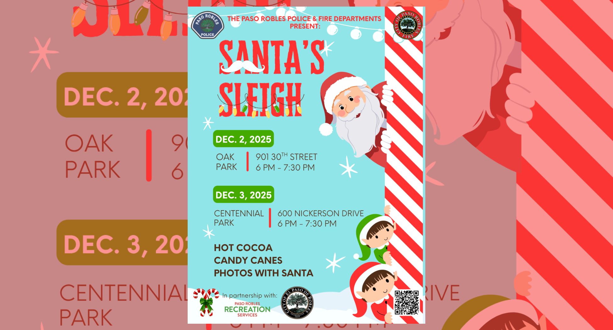 Santa’s Sleigh to visit Paso Robles Dec. 2–3