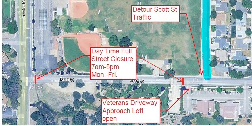 Scott Street closed for construction Oct. 14–Nov. 21