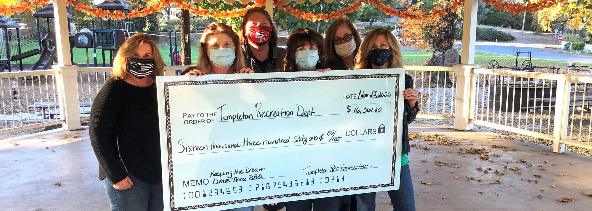 Templeton Recreation Department Receives Over $16K Donation from Templeton Recreation Foundation