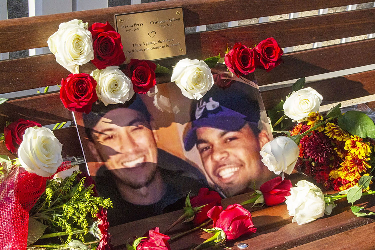 City Park Bench Dedicated to Memory of Tre and Cris