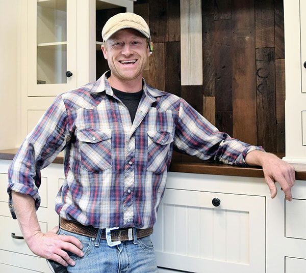 Wyatt Wicks, owner of Wyatt Wicks Finish Carpentry shows off some of his handiwork.