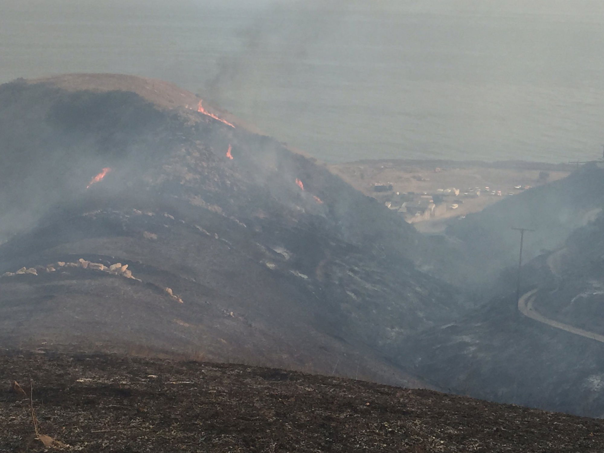 Vegetation Fire in Venedito Canyon near Refugio
