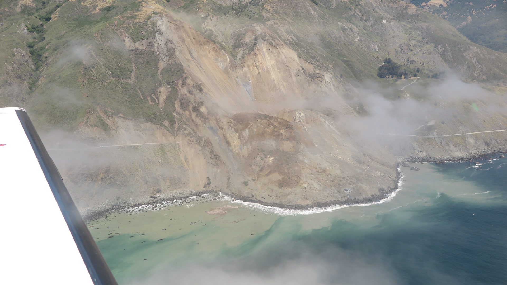 Major mudslide on Highway 1 north of SLO