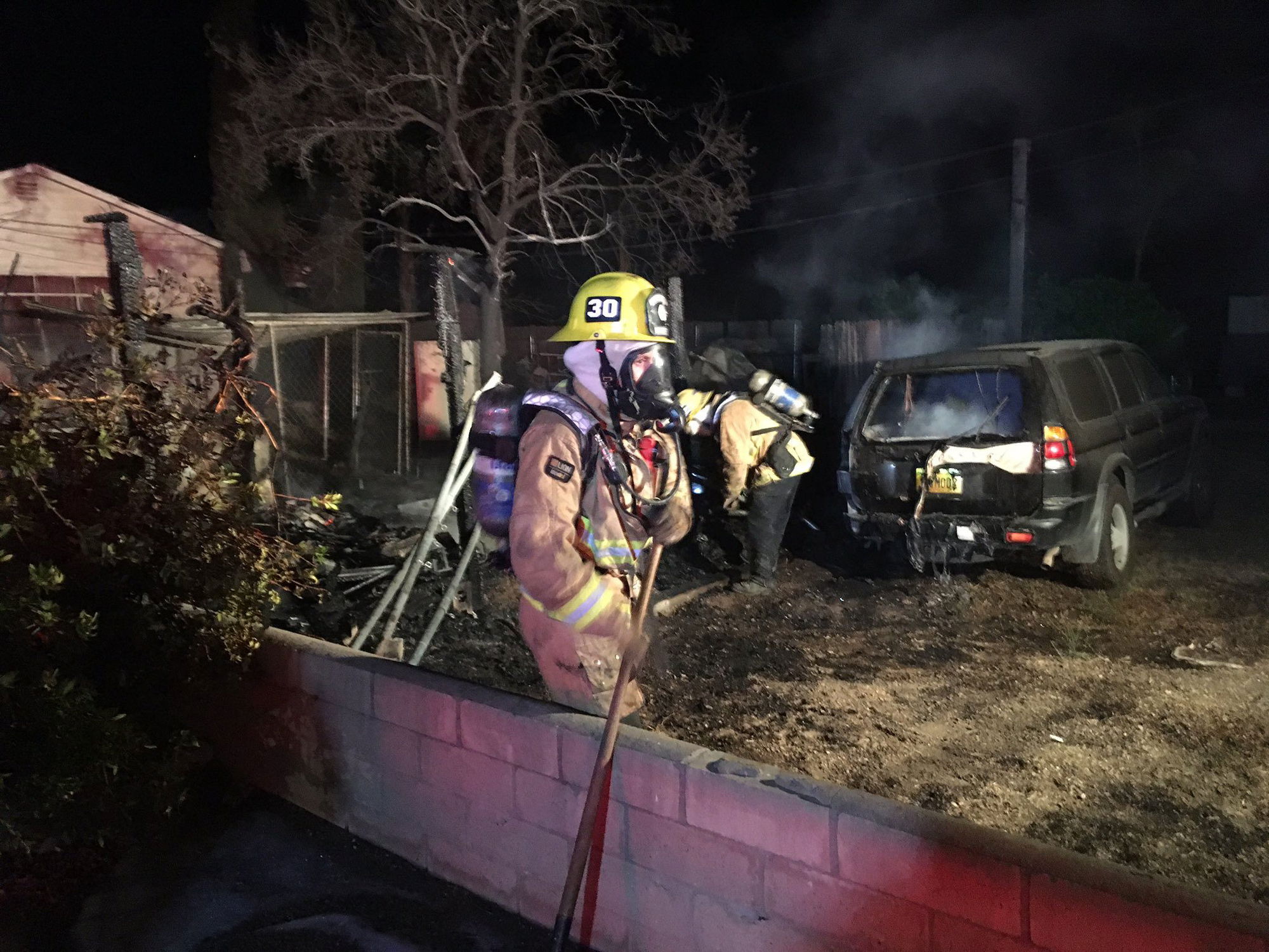 Local woman helps family to safety as fire burns down shed near gas station in Santa Ynez