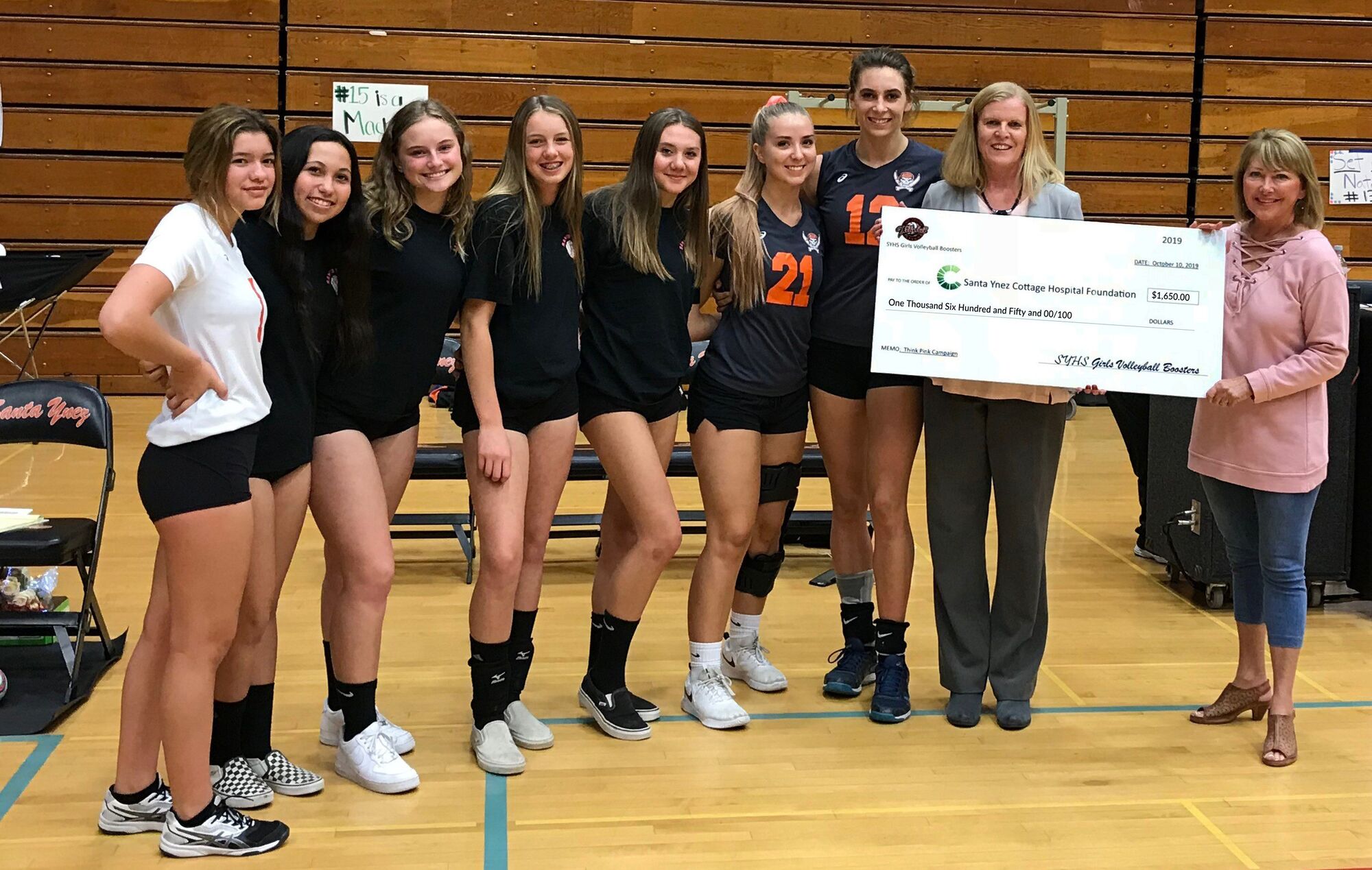 SYHS volleyball girls donate $1,650 to hospital foundation