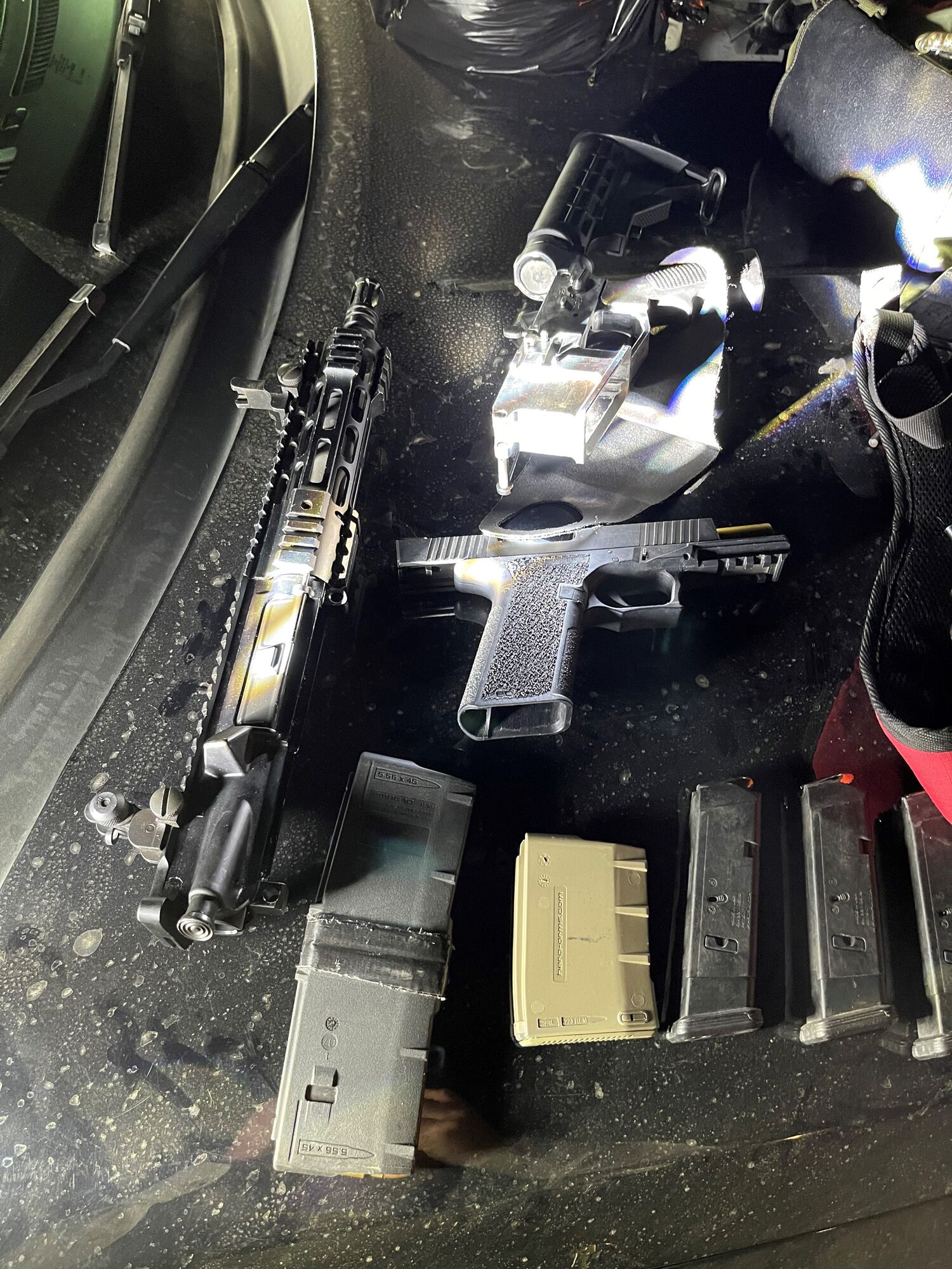 Two suspects arrested for theft of catalytic converter, possession of illegal weapons