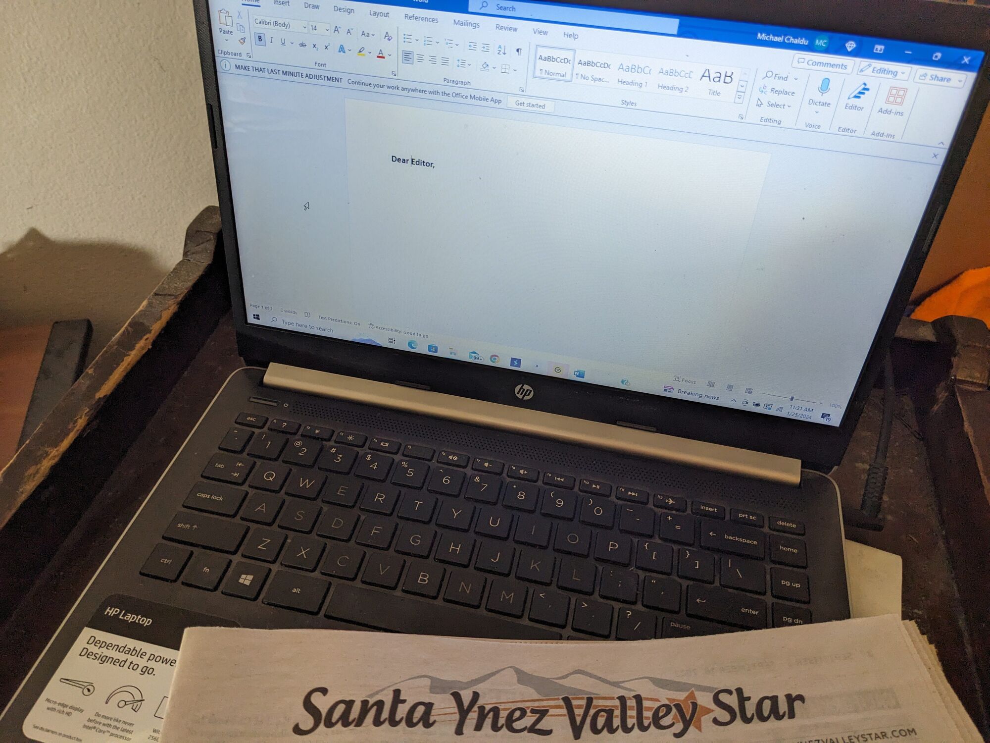 LETTER TO THE EDITOR