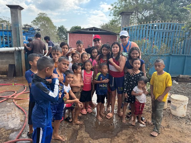 Solvang Rotary volunteers work at the well site in Guatemala