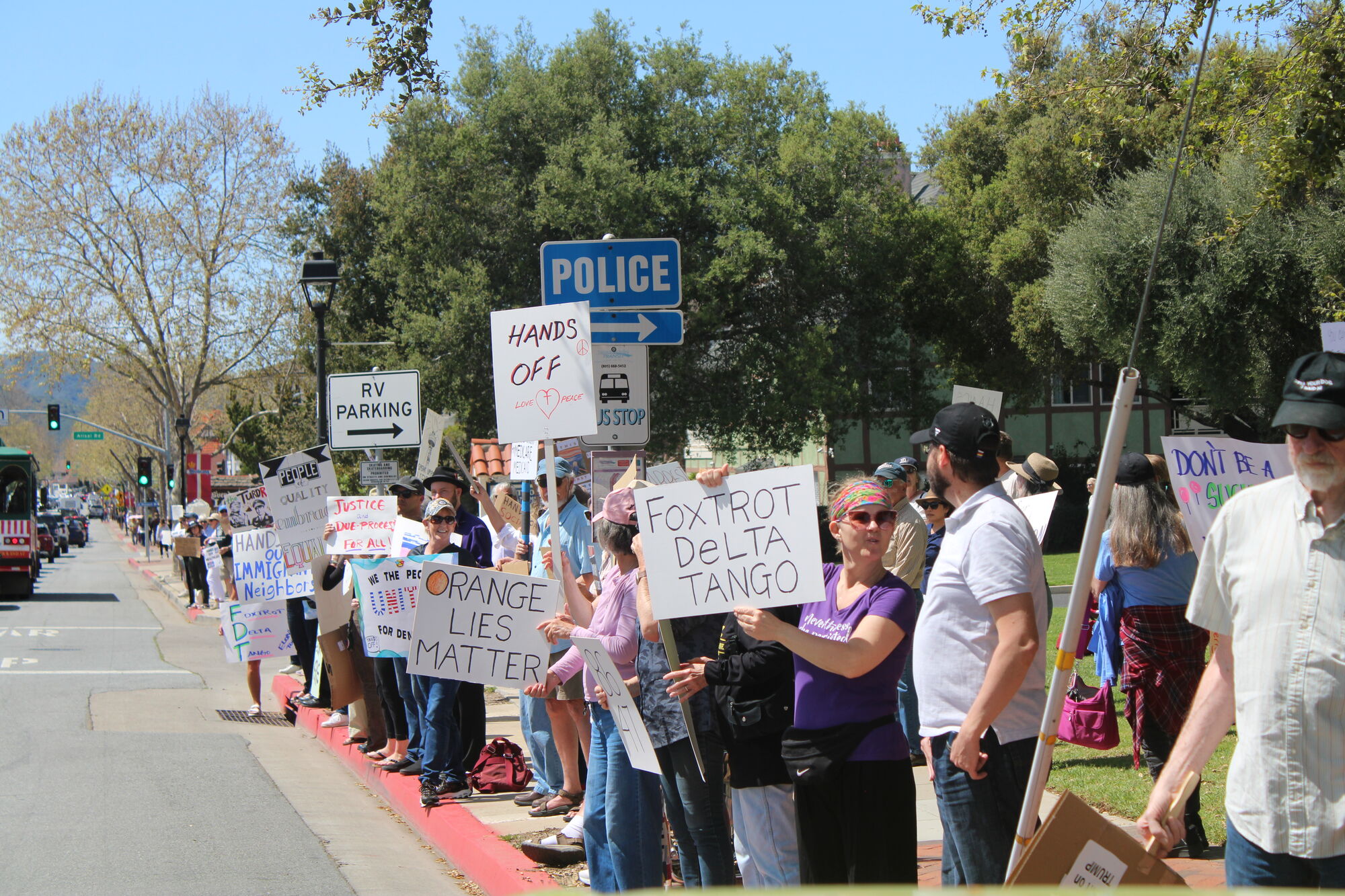 SYV residents participate in nationwide 'Hands Off' protest of president's policies