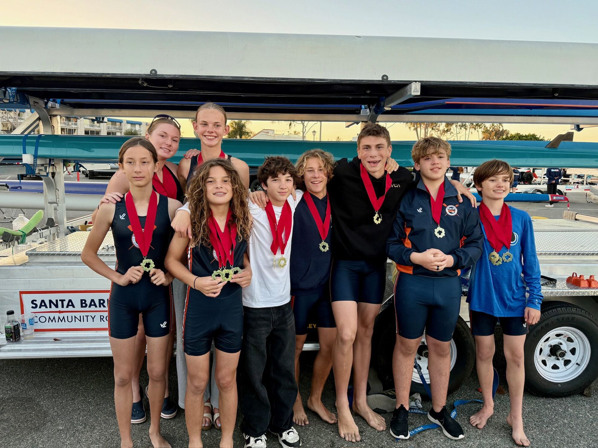 Santa Barbara County Rowing shines at LBRA Christmas Regatta